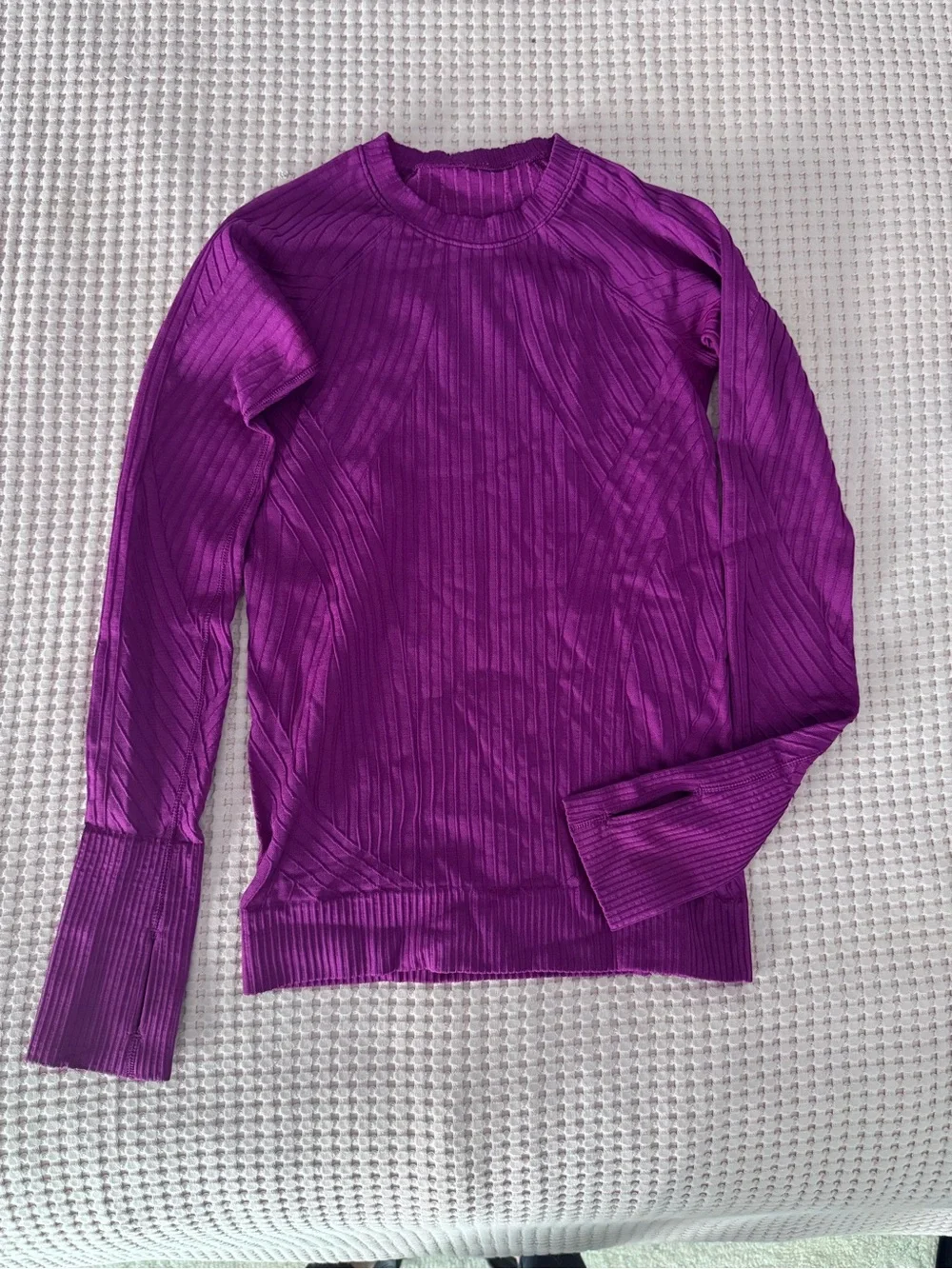 Purple Ribbed Long-Sleeve Women's Sweater-Lululemon- size 4